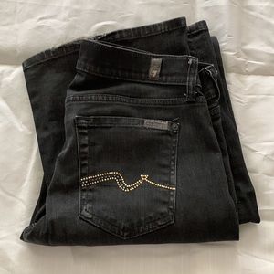 7 For All Mankind Black Flare Jeans